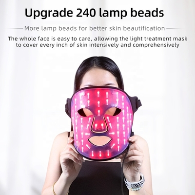 قناع للوجه ذو سيلكون LED المحمول العناية بالبشرة 4 ملونات إزالة التجاعيد للعنق / الحلق