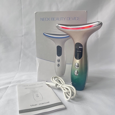 معدات التجميل متعددة الوظائف الرقبة التدليك الوجه EMS جهاز تجميل الاهتزازات الساخنة